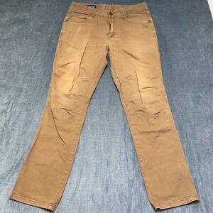 Carlos Ray Jeans Mens 34x32 Brown Denim Cotton Stretch Slim Fit Straight Leg